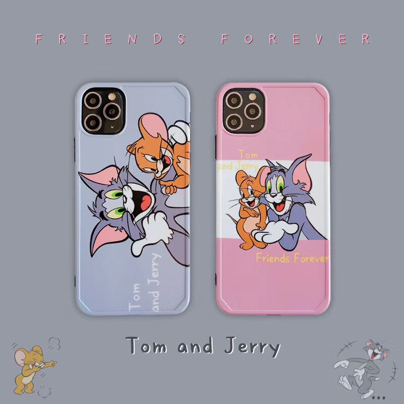 Cute Tom Jerry Frame Phone case For iPhone11 pro Xs max XR 8plus 7Plus i7 i8 TPU Back matte Cover Skinny Body Protection