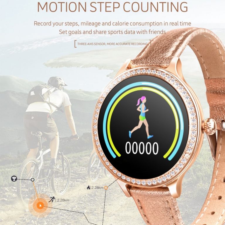 Women smart watch IP68 Waterproof Lady Smart Band Heart Rate