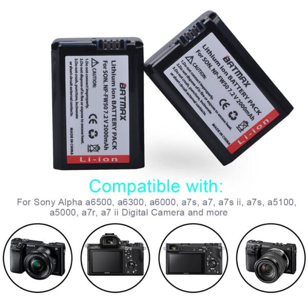 NP-FW50 NP FW50 FW50 Battery+LCD USB Dual Charger for Sony