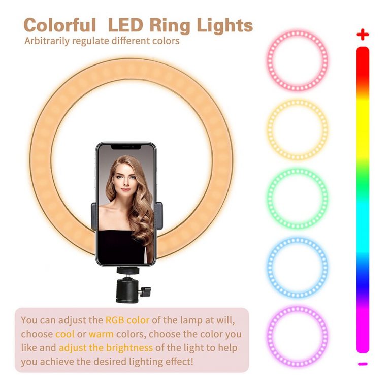 Content Creation with the BKispaki 10-inch RGB LED Selfie Ring Light: Perfect for Vibrant Video, Stunning Portraits, and Dynamic TikTok Moments