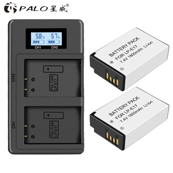 Camera Battery +LCD Dual USB Charger for Canon