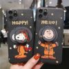 Cute Peanuts Charlie dog Bracket Phone Case For iPhone 11 Pro Max 11 XR X XS Max 7 8 Plus Case Silk pattern Silicon BackCover