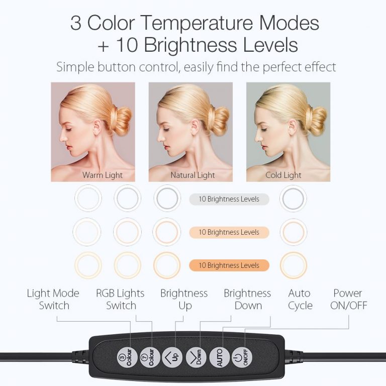 Tripod Phone Holder Dimmable Selfie Ring Lamp for YouTube Tiktok