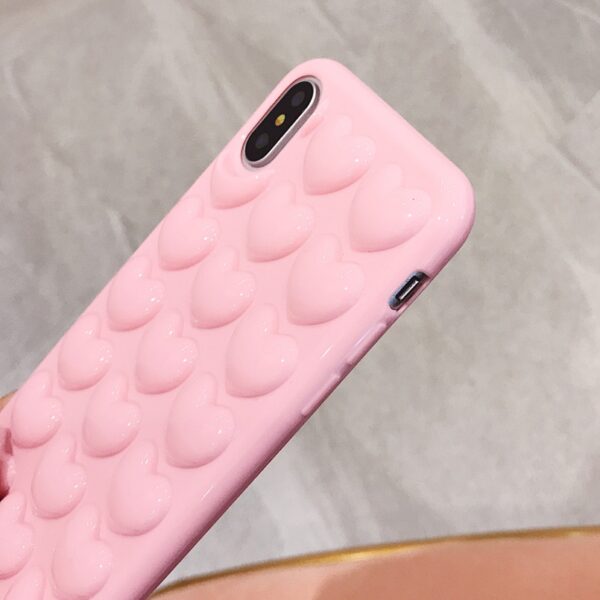 USLION 3D Love Heart Phone Case For iPhone 11 Pro X XS Max XR Cartoon Cases For iPhone 7 8 6 6S Plus Soft TPU Cover With Lanyard 3 3D Love Heart Phone Case: Protect Your iPhone with Style and Love