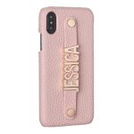 Personalization Your Name Pebble Grain Leather Phone Case For iPhone 11