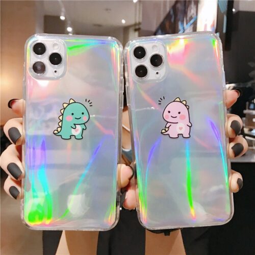 Laser Cartoon Dinosaur Phone Case For Xiaomi Redmi Note 9S 7 8 9 Pro K30 K20 Case Cover For Xiaomi Mi Note 10 CC9 A3 mi 9 Lite