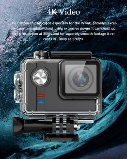 Action Camera SO91 Sports Action Video Camera HD 4K 12MP Action Camera 60M Waterproof WIFI Bluetooth Helmet Video Cam