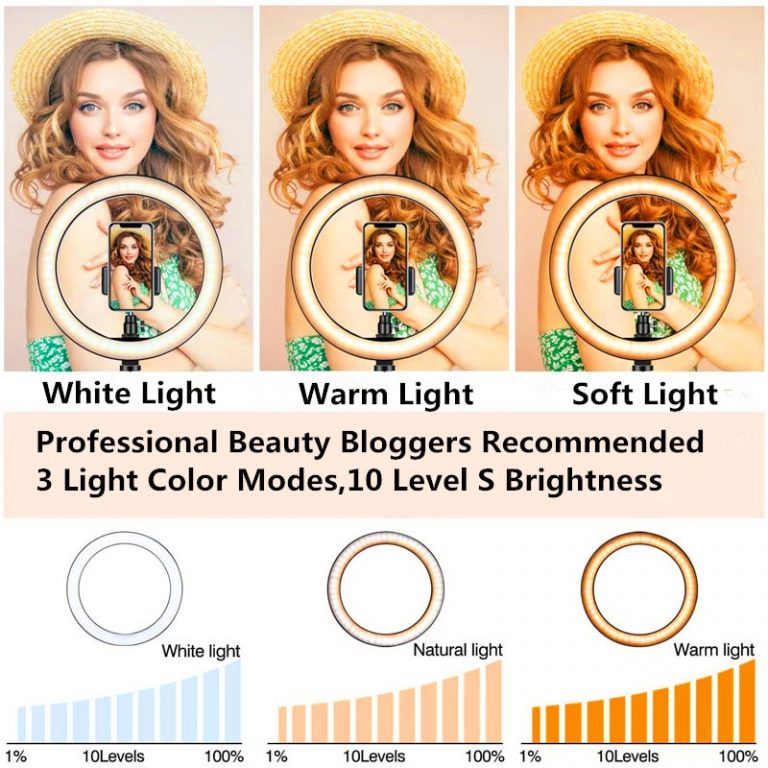 Studio Ring Lamp 26cm Selfie Ring Light with Tripod Camera