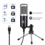 A compact, professional USB condenser microphone kit with shock-proof frame and tripod bracket, perfect for home or on-the-go recording. 🎤