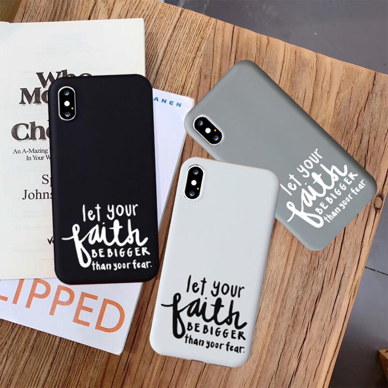 JAMULAR Faith Christian Religious Jesus Fitted Case For iPhone 11 Pro XS MAX XR X 7 8 6 11 Plus Black White Soft Phone Cover Bag