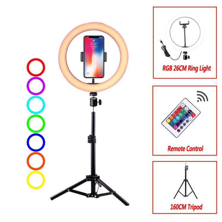 RGB Colorful Ring Lamp With Stand Remote Control Ring Light Tripod