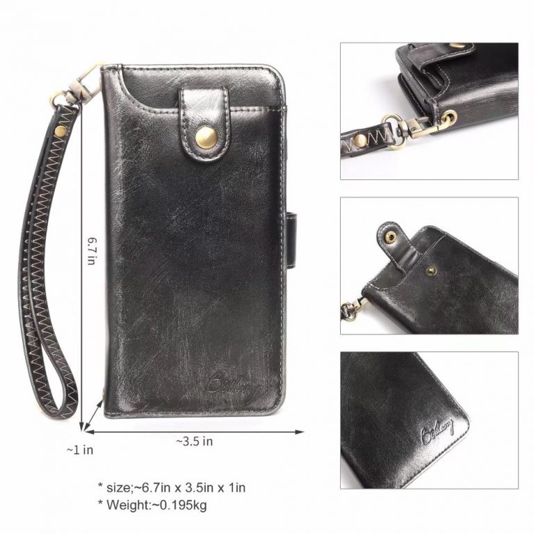 Retro magnetic style for iPhone 7 8plus mobile phone case multi-card with hanging detachable iPhone X XS mobile phone bag 2 Retro Magnetic Phone Case: Stylish Multi-Card Holder for iPhone 7/8 Plus with Detachable Bag