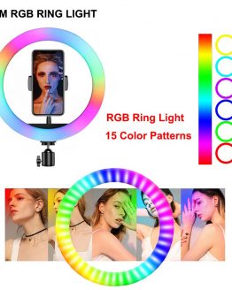 10inch 26cm RGB LED Ring Light With Tripod Stand Phone Clip Colorful Photography Lighting for TikTok Vlogging Video YouTube Live