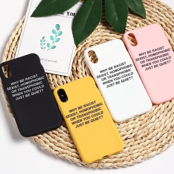 Cartoon Color Back Cover Funny Letter Quote Soft Phone Case