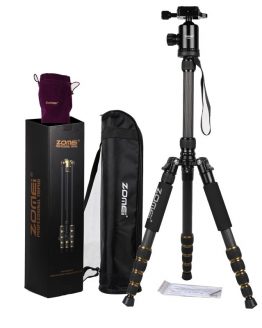 ZOMEI Z699C Professional Portable Travel Carbon fiber camera Tripod Monopod+Ball head for Digital SLR DSLR Camera