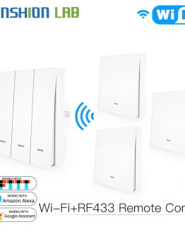 WiFi Smart Wall Light Switch RF433 Push Button Transmitter Kit Smart life Tuya Remote Control Works with Alexa Google Home