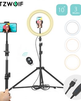 BlitzWolf Tripod Mobile Phone Holder 126 LED 10' Ring Fill Light Selfie Stick Monopod Photography for TikTok Youtube Live Stream