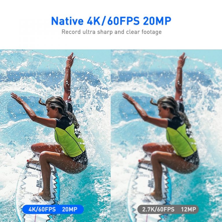 Action Camera 4K 60fps T5 Pro Underwater 60M Waterproof WiFi 2.0"