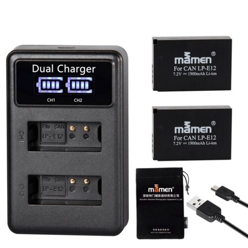 LP-E12 Rechargeable Camera Battery + LCD USB