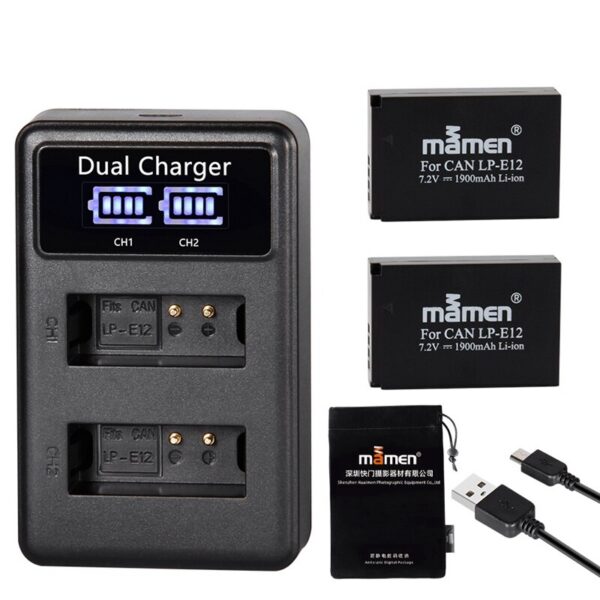 LP-E12 Rechargeable Camera Battery + LCD USB Charger - Power Your Canon Camera Anytime, Anywhere LP-E12 Rechargeable Camera Battery + LCD USB