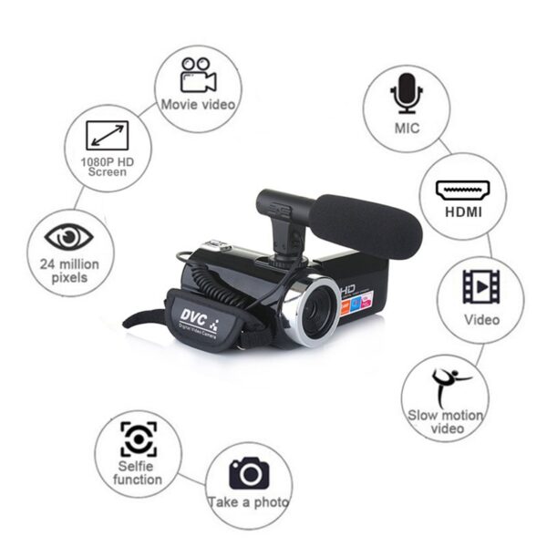Professional 1080P HD Camcorder Video Camera 3.0 Inch LCD Screen Camera 18x Digital Zoom Camera With Microphone 2 3.0 Inch LCD Screen Camera 18x Digital Zoom Camera With Microphone