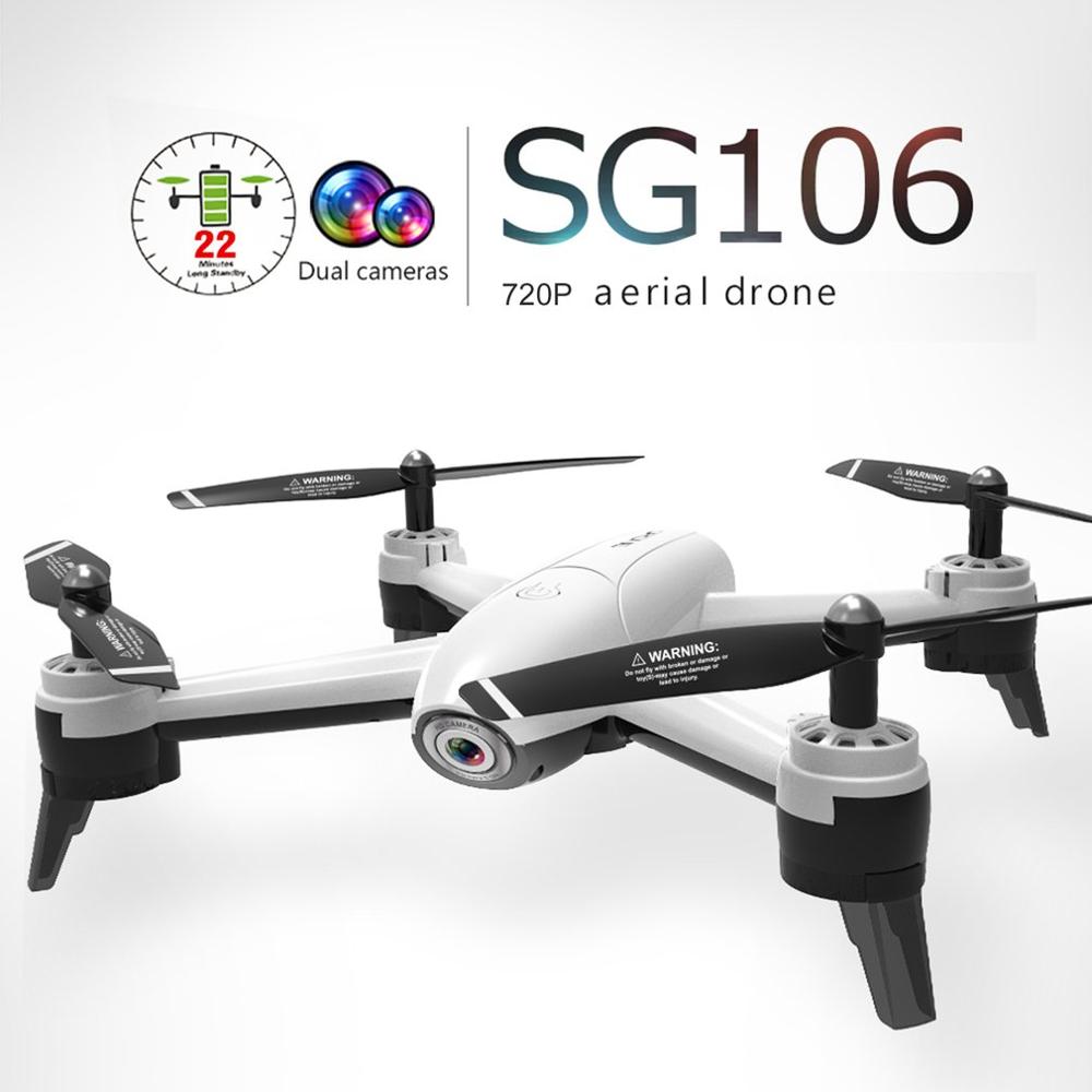 SG106 RC Drone with l 2/3 Batteries 720P/1080P/4K HD Dual Camera FPV WiFi Real Time Aerial Video Optical Flow RC Quadcopter Gift