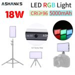 ASHANKS RGB LED Video Light R18 Dimmer Panel Fill Light Photography Mini Studio Lamp for Tiktok Youtube Camera Tripod Stand