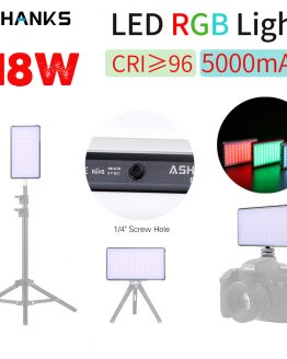 ASHANKS RGB LED Video Light R18 Dimmer Panel Fill Light Photography Mini Studio Lamp for Tiktok Youtube Camera Tripod Stand