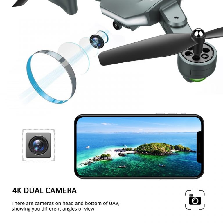Visuo XS816 RC Drone with 50 Times Zoom WiFi FPV 4K Dual Camera Optical Flow Quadcopter Foldable Selfie Dron VS SG106 M70 2 WiFi FPV 4K Dual Camera Optical Flow Quadcopter