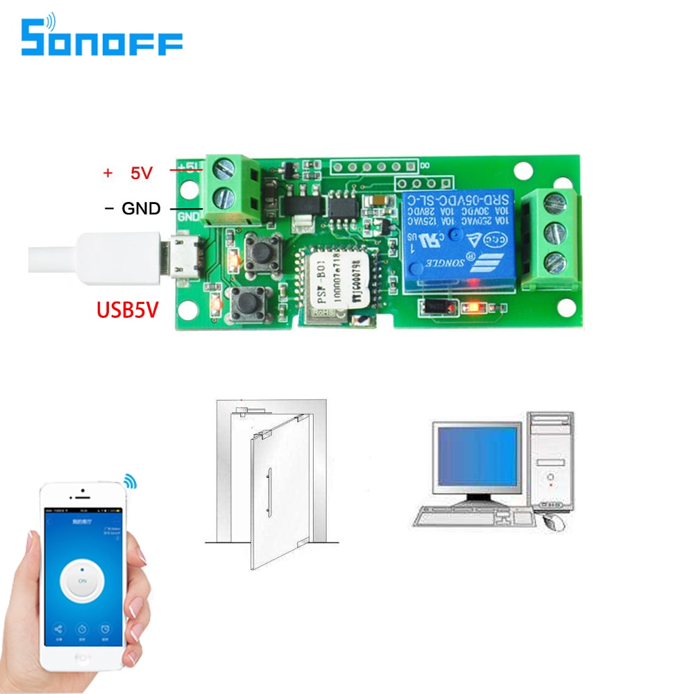 Sonoff Smart Remote Control DIY Remote Wireless Switch Universal Module 1ch DC 5V Wifi Switch Timer for Smart Home