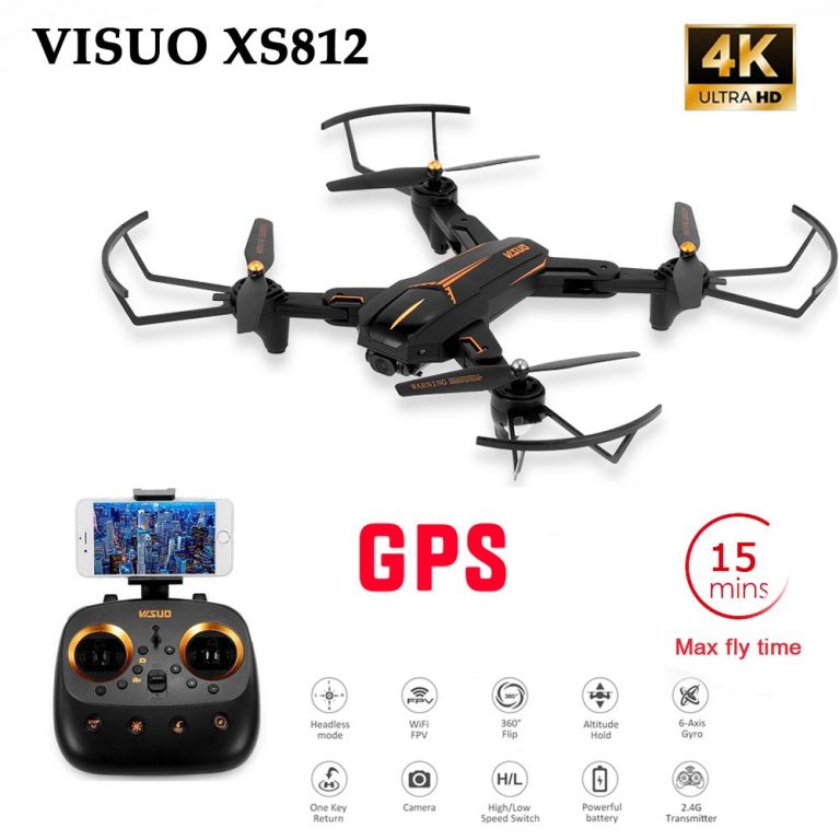 Aerial Adventures with the VISUO XS812 Foldable RC Drone: 4K Camera, 15-Minute Flight