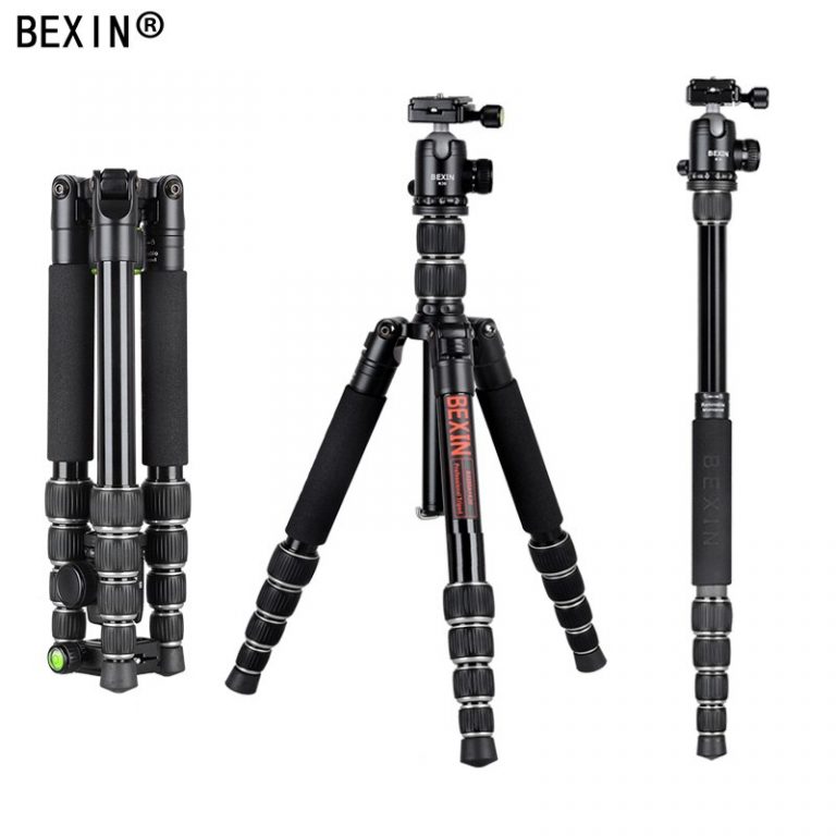 Portable Travel Tripod with Monopod Feature Smooth Ball Head for DSLR Cameras