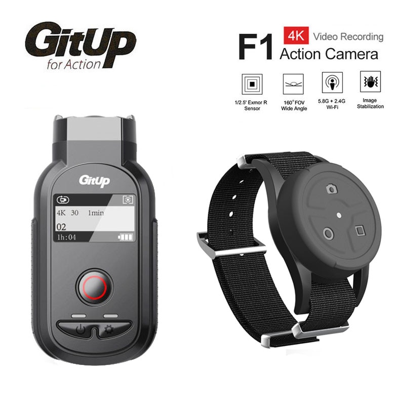 New GitUp F1 WiFi 4K 3840x2160p Sport Action Camera Video Dash Cam Ultra HD Time Lapse Outdoor Video Recorder W/Remote Control