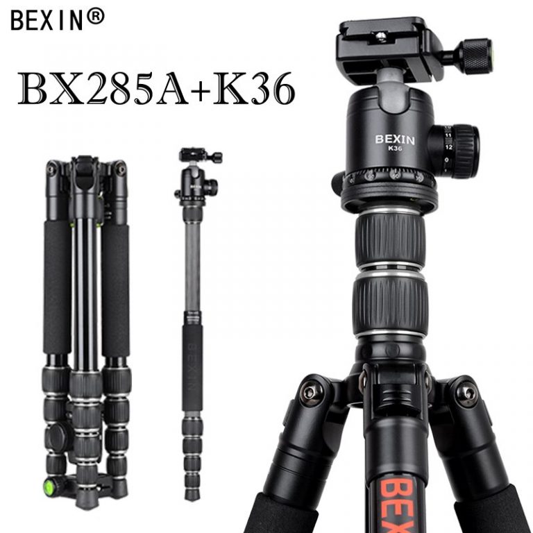 Sturdy and portable tripod with K36 ball head, monopod feature, and durable aluminum alloy build for DSLR cameras