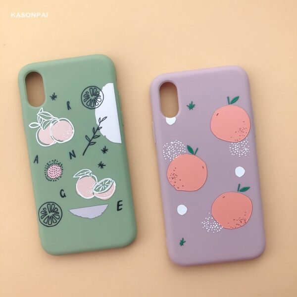 Peach Avocado Fruit Soft TPU Phone Case For iPhone X XS