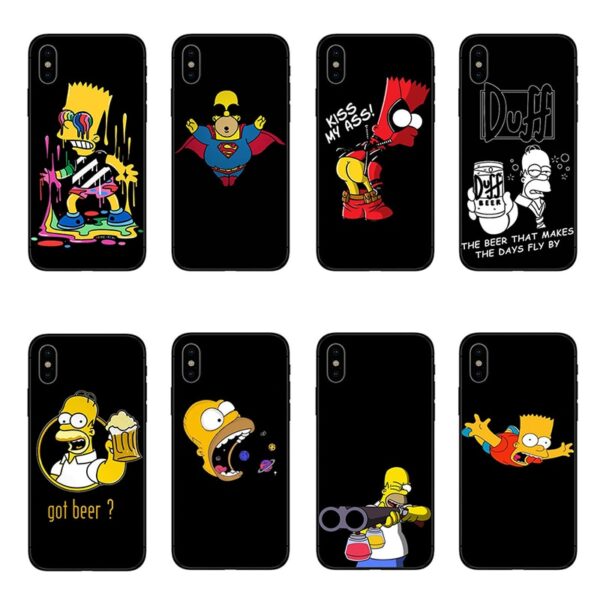 Homer J.Simpson Black Silicone Phone Case For iPhone 7 11 Pro