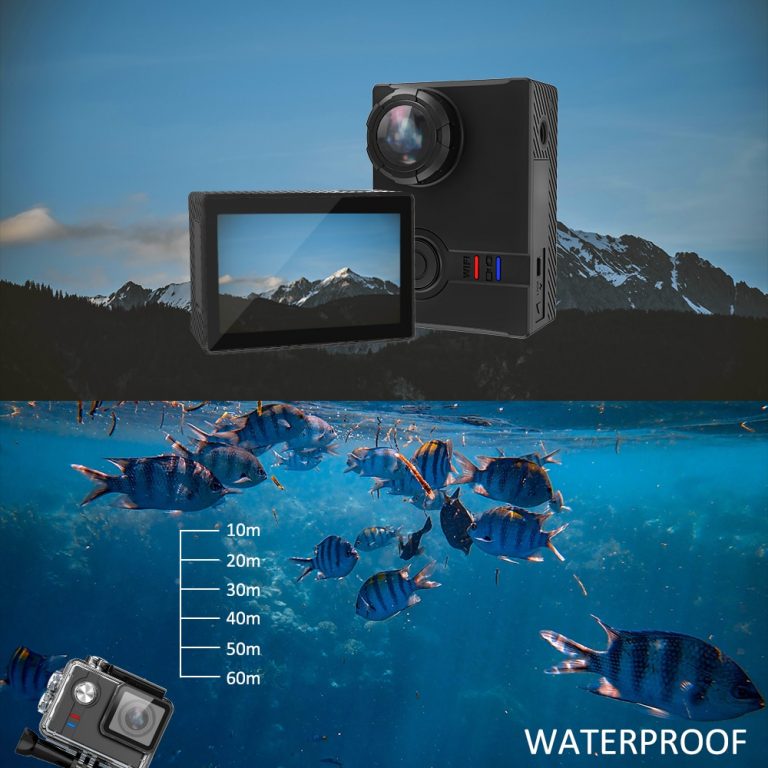 Video Camera HD 4K 12MP Action Camera 60M Waterproof