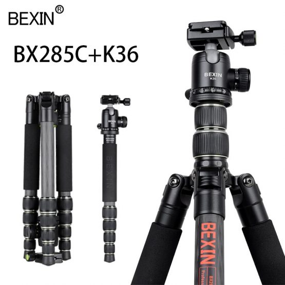 BX285C carbon fiber tripod portable lightweight tripod travel shooting camera tripod foldable pocket tripod for dslr camera