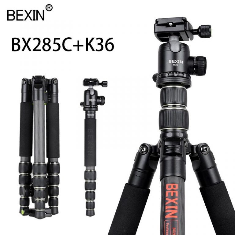 BX285C carbon fiber tripod portable lightweight tripod travel shooting camera tripod foldable pocket tripod for dslr camera