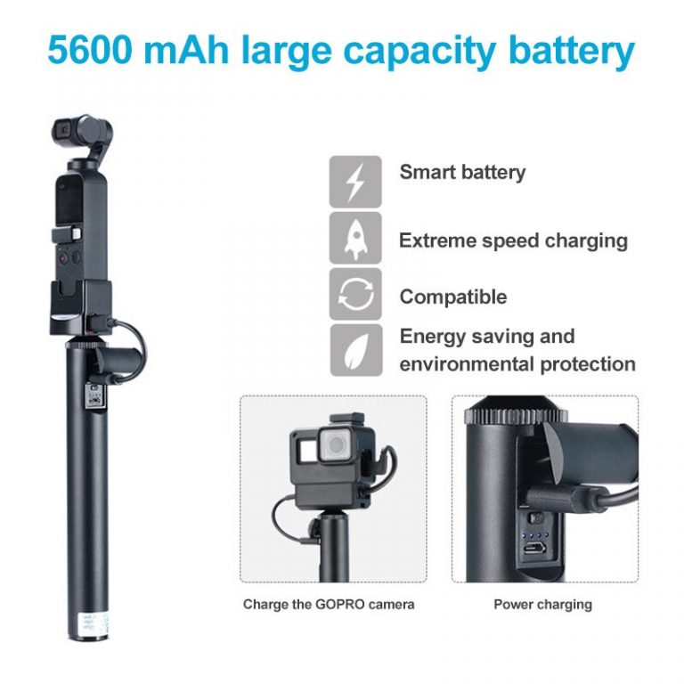 Power Bank Selfie Stick Monopod for GoPro OSMO Pocket GDeals