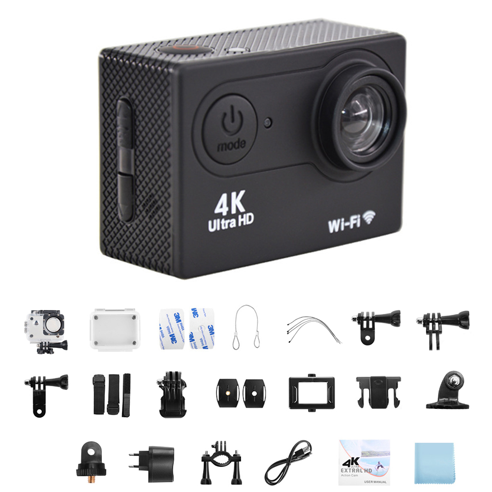 BORUiT H9 Action Camera Ultra HD 4K 30fps WiFi Underwater 30M Waterproof Helmet Video Recording Cameras Sport Cam