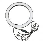 Dimmable LED Ring Light with Clip Selfie Stick and Tabletop Tripod