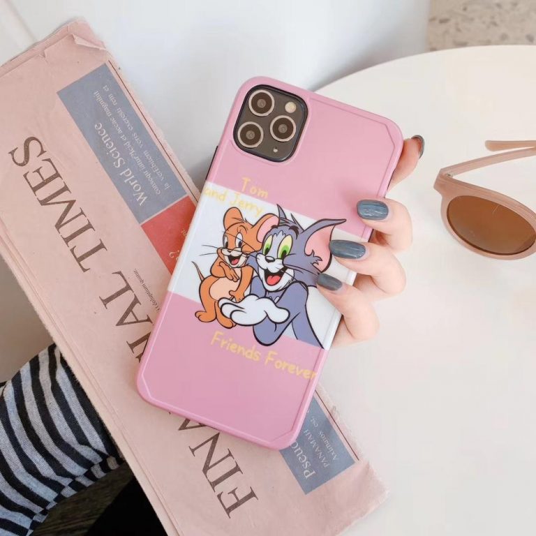 Cute Tom Jerry Frame Phone case For iPhone11 pro Xs max XR 8plus 7Plus i7 i8 TPU Back matte Cover Skinny Body Protection 2 Protect in Style: Tom and Jerry Phone Case β Cute Matte Frame TPU Cover