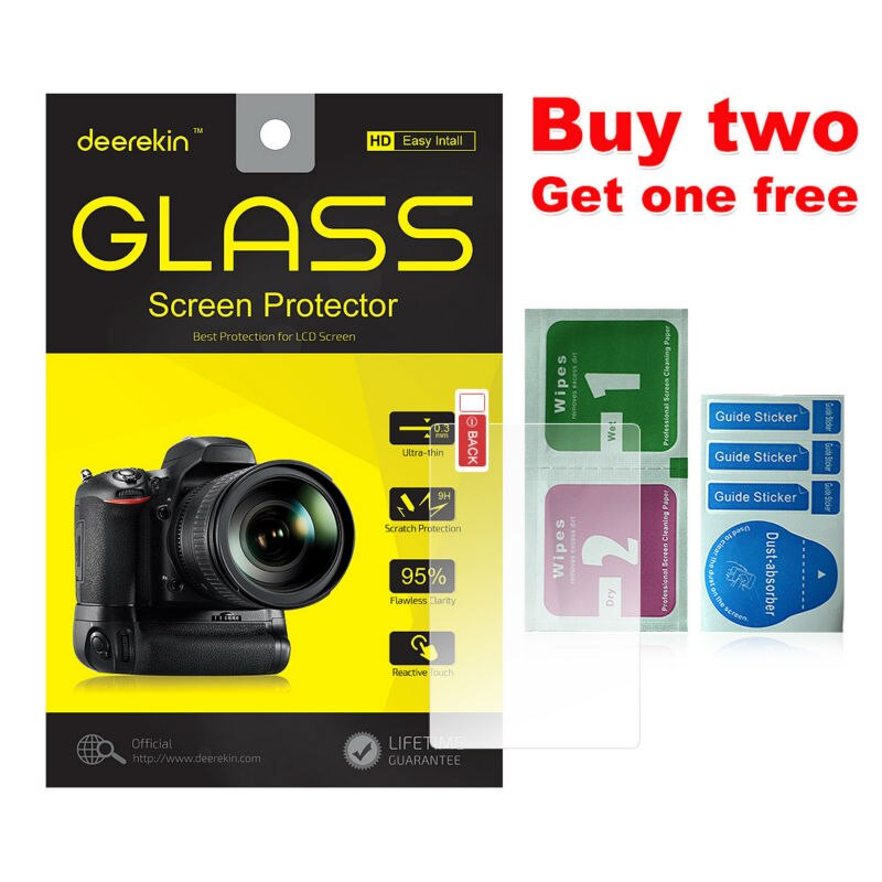 Deerekin 9H Tempered Glass LCD Screen Protector for Canon EOS M200 M100 100D 200D 250D / Rebel SL1 SL2 SL3 / Kiss X7 X8 X9 X10