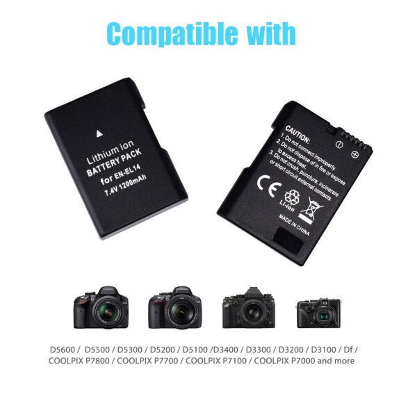 ENEL14 camera battery+LCD USB Dual Charger for Nikon