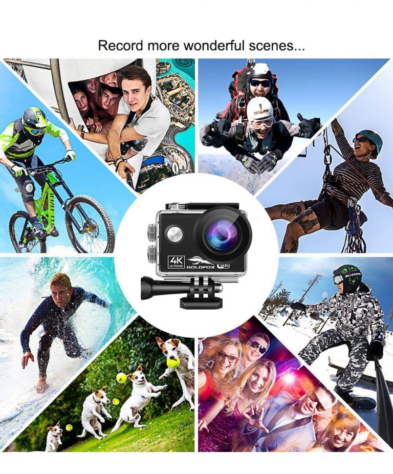 Ultra HD 4K WiFi 60fps 16MP 2.0 LCD 170D Angle Helmet
