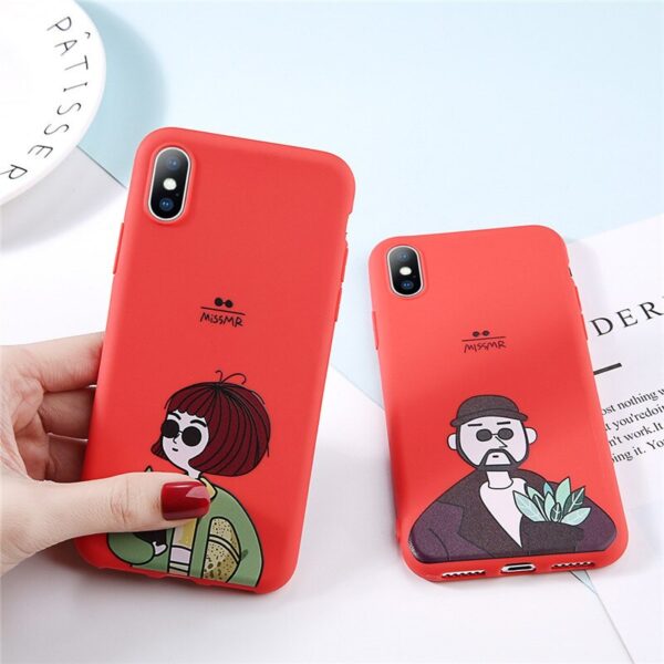 USLION Leon Uncle Girl Phone Case For iPhone 11 7 8 Plus X XR XS Max Cartoon Cool Cases For iPhone 6 6S Plus Soft Silicon Cover 2 USLION Leon Uncle Girl Phone Case For iPhone 11