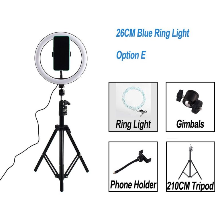 Video With Stand Ring Light Tripod Dimmable