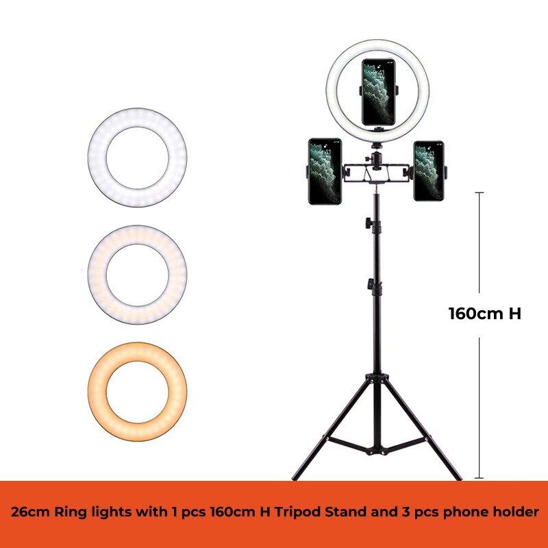 26cm live Ring light 10 inch tiktok light Anchor selfie beauty photography led light Video Makeup Lamp With Tripod Phone Clip