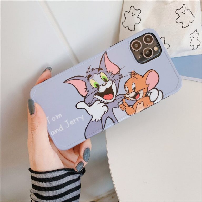 Cute Tom Jerry Frame Phone case For iPhone11 pro Xs max XR 8plus 7Plus i7 i8 TPU Back matte Cover Skinny Body Protection 3 Protect in Style: Tom and Jerry Phone Case β Cute Matte Frame TPU Cover